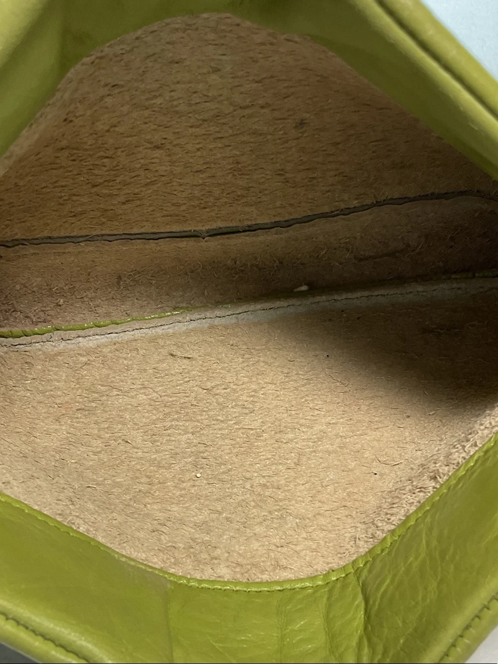 Vintage Lime Green-ish Leather Clutch